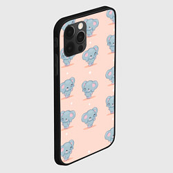Чехол для iPhone 12 Pro Max Слоники, цвет: 3D-черный — фото 2