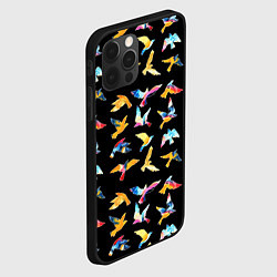 Чехол для iPhone 12 Pro Max Акварельные птица, цвет: 3D-черный — фото 2