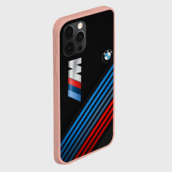 Чехол для iPhone 12 Pro Max BMW STRIPE, цвет: 3D-светло-розовый — фото 2