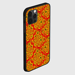 Чехол для iPhone 12 Pro Max Хохломские узоры, цвет: 3D-черный — фото 2