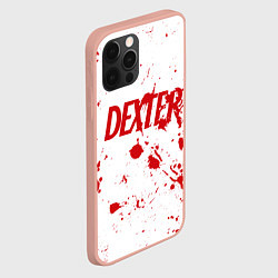 Чехол для iPhone 12 Pro Max Dexter logo Декстер брызги крови, цвет: 3D-светло-розовый — фото 2