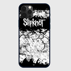 Чехол iPhone 12 Pro Max Надпись Слипкнот Рок Группа ЧБ Slipknot
