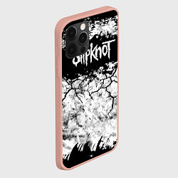Чехол для iPhone 12 Pro Max Надпись Слипкнот Рок Группа ЧБ Slipknot, цвет: 3D-светло-розовый — фото 2