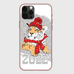 Чехол iPhone 12 Pro Max Тигр в красной шапке
