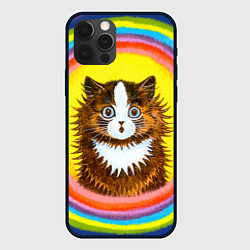 Чехол для iPhone 12 Pro Max Радужный кот Луиса Уэйна, цвет: 3D-черный
