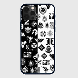 Чехол для iPhone 12 Pro Max DESTINY LOGOBOMBING ЧЁРНО БЕЛОЕ, цвет: 3D-черный