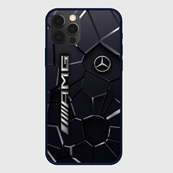 Чехол для iPhone 12 Pro Max Mercedes AMG 3D плиты, цвет: 3D-черный