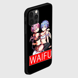 Чехол для iPhone 12 Pro Max Рем и рам вайфу Re zero ahegao, цвет: 3D-черный — фото 2