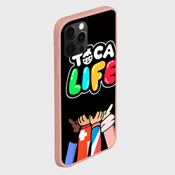 Чехол для iPhone 12 Pro Max Toca Life: Friends, цвет: 3D-светло-розовый — фото 2