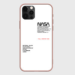 Чехол для iPhone 12 Pro Max NASA БЕЛАЯ ФОРМА, цвет: 3D-светло-розовый