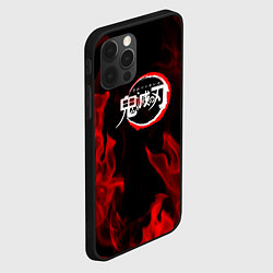 Чехол для iPhone 12 Pro Max Клинок рассекающий демонов пламя, цвет: 3D-черный — фото 2