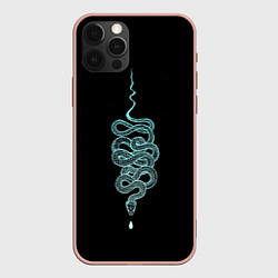 Чехол для iPhone 12 Pro Max Вьющаяся змея, цвет: 3D-светло-розовый