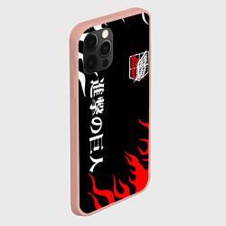Чехол для iPhone 12 Pro Max Атака Титанов: Нарисованный огонь, цвет: 3D-светло-розовый — фото 2
