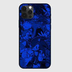 Чехол iPhone 12 Pro Max SONIC BLUE PATTERN СИНИЙ ЁЖ