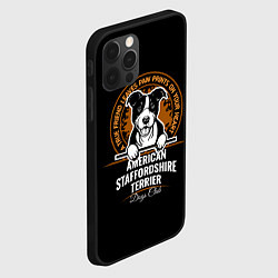 Чехол для iPhone 12 Pro Max Американский Стаффордширский Терьер, цвет: 3D-черный — фото 2