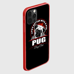 Чехол для iPhone 12 Pro Max Мопс Pug, цвет: 3D-красный — фото 2