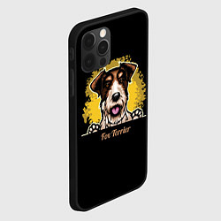 Чехол для iPhone 12 Pro Max Фокстерьер Fox terrier, цвет: 3D-черный — фото 2