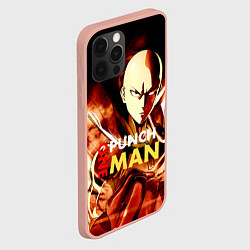 Чехол для iPhone 12 Pro Max Огненный Сайтама One Punch-Man, цвет: 3D-светло-розовый — фото 2