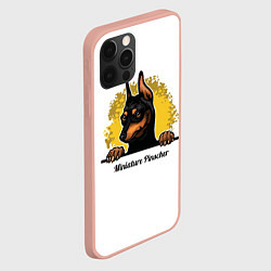 Чехол для iPhone 12 Pro Max Мини-Пинчер, цвет: 3D-светло-розовый — фото 2
