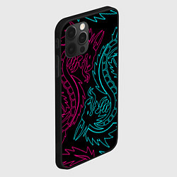 Чехол для iPhone 12 Pro Max НЕОНОВЫЕ ДРАКОНЫ NEON DRAGON, цвет: 3D-черный — фото 2