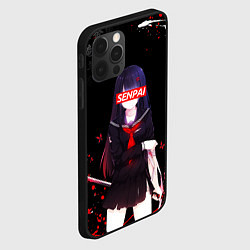 Чехол для iPhone 12 Pro Max SENPAI KATANA GIRL, БРЫЗГИ КРАСОК, цвет: 3D-черный — фото 2