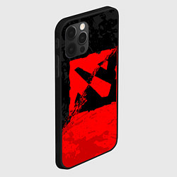 Чехол для iPhone 12 Pro Max DOTA 2 RED BLACK LOGO, БРЫЗГИ КРАСОК, цвет: 3D-черный — фото 2