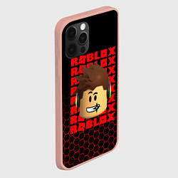 Чехол для iPhone 12 Pro Max ROBLOX LEGO FACE УЗОР СОТЫ, цвет: 3D-светло-розовый — фото 2