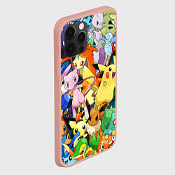 Чехол для iPhone 12 Pro Max АНИМЕ, ПОКЕМОНЫ ВСЕ ПЕРСОНАЖИ POKEMON, цвет: 3D-светло-розовый — фото 2