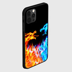 Чехол для iPhone 12 Pro Max FIRE DRAGONS ОГНЕННЫЕ ДРАКОНЫ, цвет: 3D-черный — фото 2