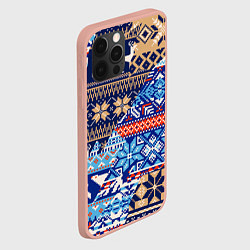 Чехол для iPhone 12 Pro Max НОВОГОДНИЙ УЗОР ОЛЕНИ И МЕДВЕДИ НОВЫЙ ГОД 2022, цвет: 3D-светло-розовый — фото 2