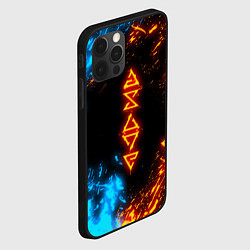 Чехол для iPhone 12 Pro Max СИМВОЛЫ ВЕДЬМАКА ОГОНЬ И ВОДА, цвет: 3D-черный — фото 2