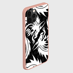 Чехол для iPhone 12 Pro Max УЗОР ИЗ БЕЛЫХ ДРАКОНОВ WHITE DRAGON TOKYO, цвет: 3D-светло-розовый — фото 2