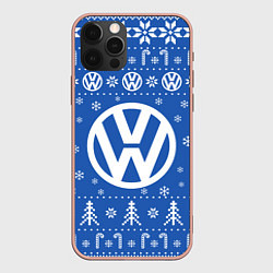 Чехол для iPhone 12 Pro Max Volkswagen Новогодний, цвет: 3D-светло-розовый