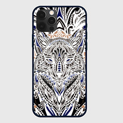 Чехол для iPhone 12 Pro Max БЕЛАЯ ЭТНИЧЕСКА ЛИСА WHITE FOX, цвет: 3D-черный
