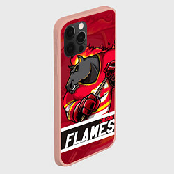 Чехол для iPhone 12 Pro Max Калгари Флэймз, Calgary Flames, цвет: 3D-светло-розовый — фото 2