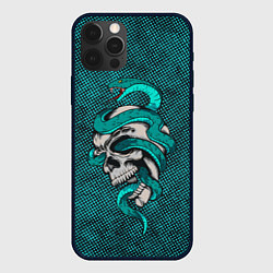 Чехол для iPhone 12 Pro Max SKULL & SNAKE, цвет: 3D-черный