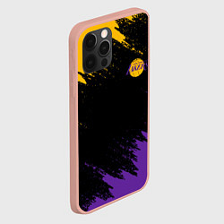 Чехол для iPhone 12 Pro Max LAKERS БРЫЗГИ КРАСОК, цвет: 3D-светло-розовый — фото 2