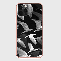 Чехол для iPhone 12 Pro Max Стая птиц 01, цвет: 3D-светло-розовый