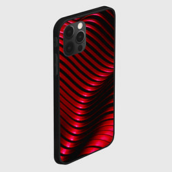 Чехол для iPhone 12 Pro Max Волны красного металла, цвет: 3D-черный — фото 2