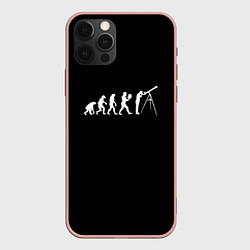 Чехол для iPhone 12 Pro Max Astroevolution black synthetic edition, цвет: 3D-светло-розовый