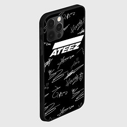 Чехол для iPhone 12 Pro Max ATEEZ БЕЛЫЕ АВТОГРАФЫ УЗОР, цвет: 3D-черный — фото 2