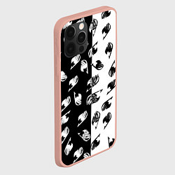 Чехол для iPhone 12 Pro Max FAIRY TAIL BLACK WHITE ХВОСТ ФЕИ СИМВОЛЫ ЧЁРНО БЕЛ, цвет: 3D-светло-розовый — фото 2