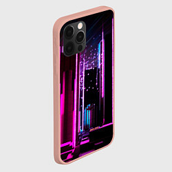 Чехол для iPhone 12 Pro Max Ночной город в киберпанке, цвет: 3D-светло-розовый — фото 2