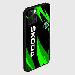 Чехол для iPhone 12 Pro Max SKODA Логотип Узор, цвет: 3D-черный — фото 2