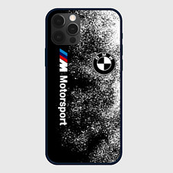 Чехол для iPhone 12 Pro Max БМВ Черно-белый логотип, цвет: 3D-черный