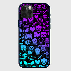 Чехол iPhone 12 Pro Max UNDERTALE NEON PATTERN УЗОР