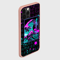 Чехол для iPhone 12 Pro Max НЕОНОВЫЕ ВОЛНЫ НЕОН ЯПОНИЯ КАНАГАВА, цвет: 3D-светло-розовый — фото 2