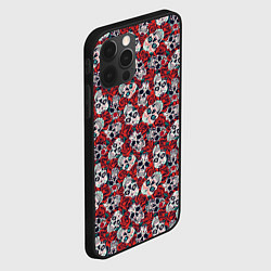 Чехол для iPhone 12 Pro Max Skulls & roses, цвет: 3D-черный — фото 2