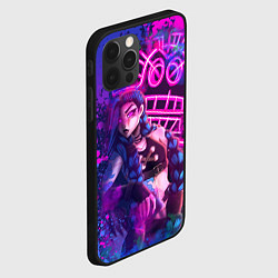 Чехол для iPhone 12 Pro Max League Of Legends Arcane ДЖИНКС НЕОНОВАЯ КРАСКА, цвет: 3D-черный — фото 2