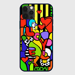 Чехол для iPhone 12 Pro Max Romero Britto - love you, цвет: 3D-черный